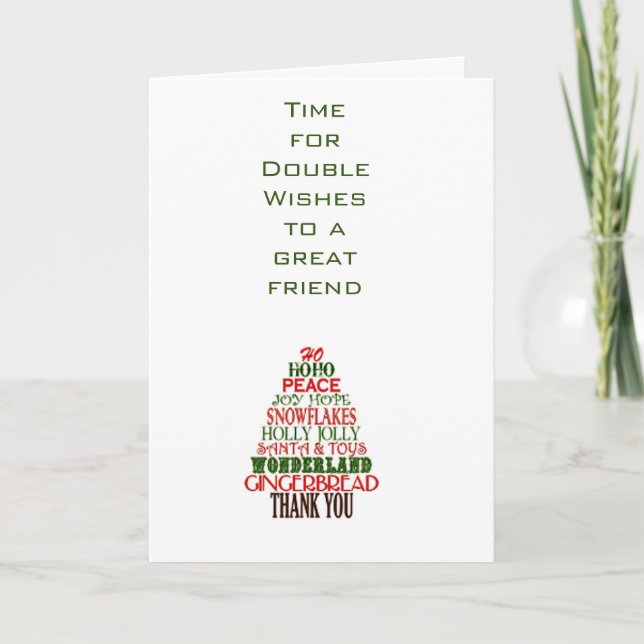 A "SPEICAL" BIRTHDAY/CHRISTMAS WISH AND TREE HOLIDAY CARD (Front)