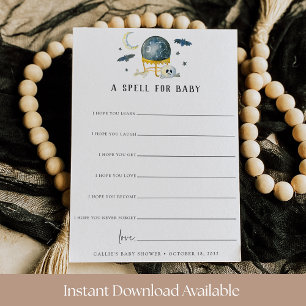 A Spell for Baby Halloween Baby Shower Wishes Card