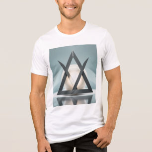 A sphere intersecting with sharp triangular prisms Tri-Blend shirt