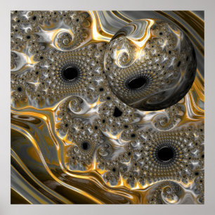 A Spherical Ballet in Silver and Gold Poster