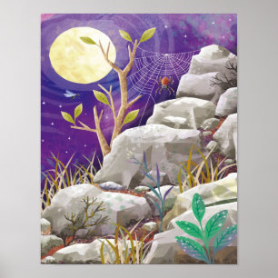 A Spider On The Mountain Spider Lovers Gift Poster