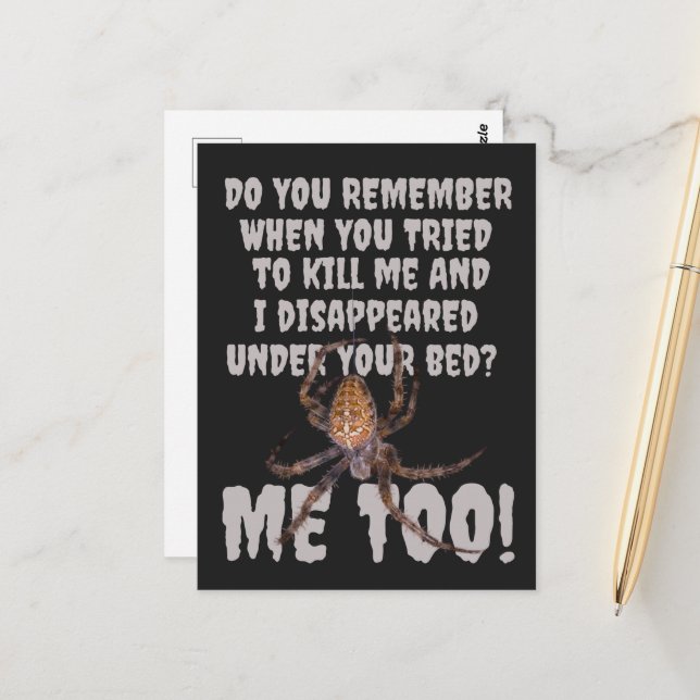 A Spider's Revenge Halloween Postcard (Front/Back In Situ)