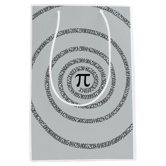 A sPIral for Pi Click Customise Change Grey Colour Medium Gift Bag (Front)