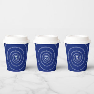 A sPIral for Pi on Blue Paper Cups