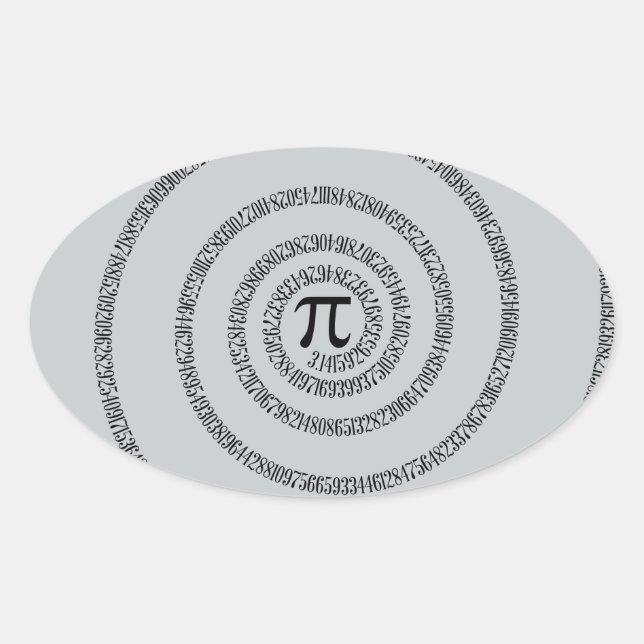 A sPIral on Pi Click Customise Change Grey Colour Oval Sticker (Front)
