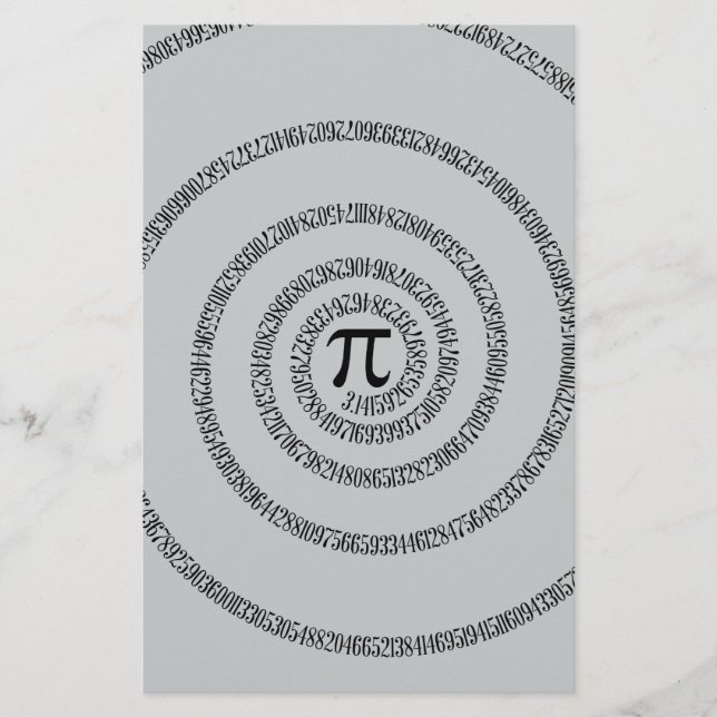 A sPIral on Pi Click Customise Change Grey Colour Stationery (Front)