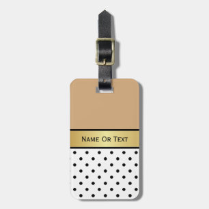 A Splendid Addition: Camel Brown, White Black Gold Luggage Tag