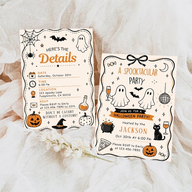 A Spooktacular Party Halloween Ghost Invitation (Creator Uploaded)