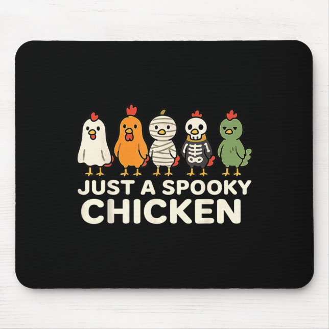 A Spooky Chicken Halloween Costume Cartoon Design Mouse Pad (Front)