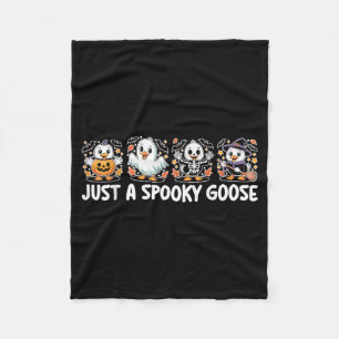 A Spooky Goose Cute Funny Halloween Silly Goose Fleece Blanket