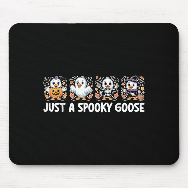 A Spooky Goose Cute Funny Halloween Silly Goose Mouse Pad (Front)