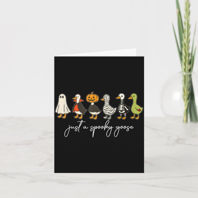 A Spooky Goose Halloween Silly Goose Funny Card (Front)