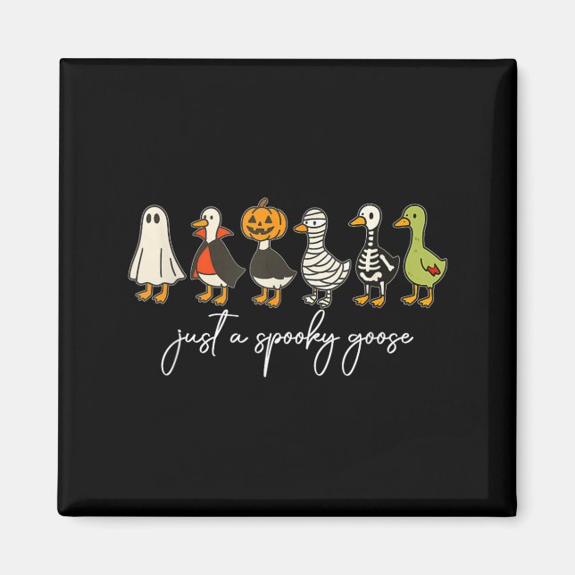 A Spooky Goose Halloween Silly Goose Funny Magnet (Front)