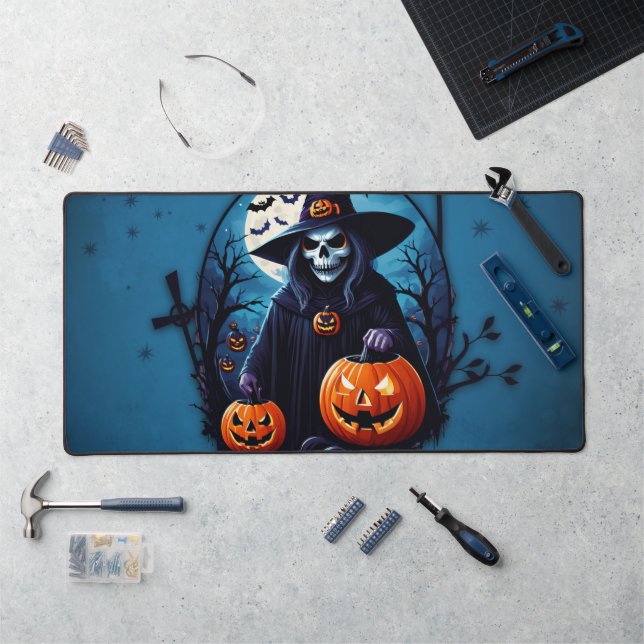 A spooky Halloween scene Desk Mat (Workstation)