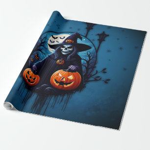 A spooky Halloween scene  Wrapping Paper