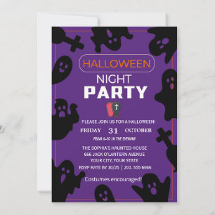 A Spooky Night with Ghosts – Halloween Invitation