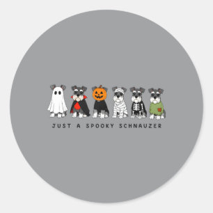 A Spooky Schnauzer Funny Ghost Halloween Dog Lover Classic Round Sticker