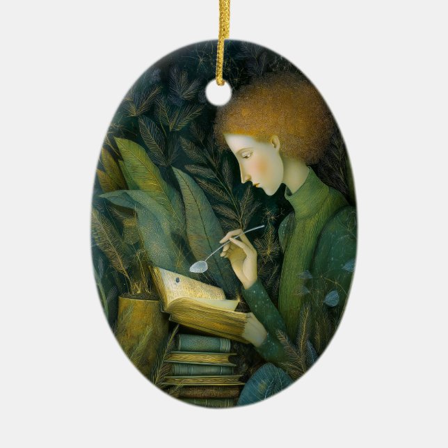 A Spoonful of Silence for the Hungry Ceramic Tree Decoration (Front)