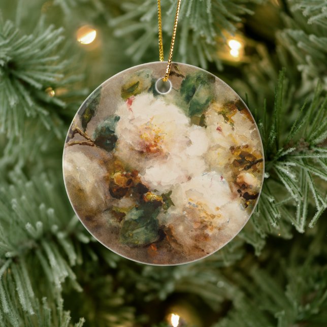 A spray of camellias by  M. Roosenboom Ceramic Tree Decoration (Tree)