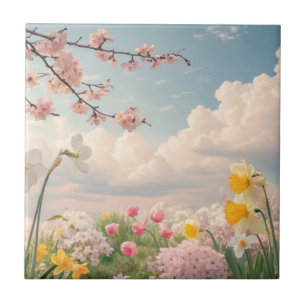 A Spring Floral Background Tile