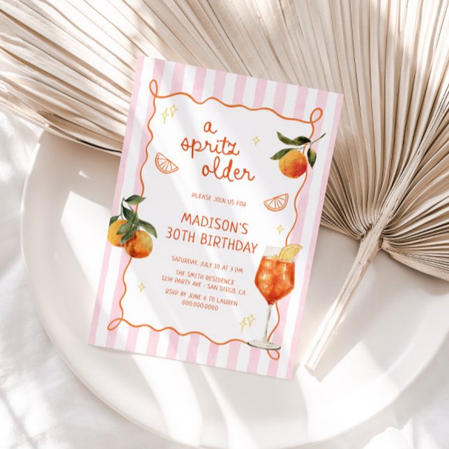 A Spritz Older Hand Drawn Birthday Invitation (Creator Uploaded)