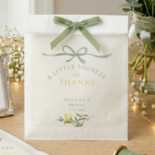 A Squeeze of Thanks Lemon Citrus Baby Shower Favour Bags