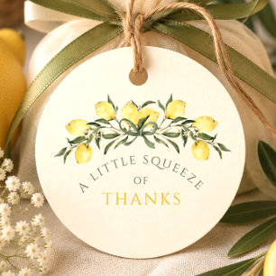 A Squeeze of Thanks Lemon Citrus Baby Shower Favour Tags