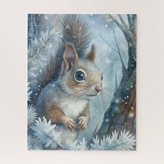 A Squirrel in Winter Jigsaw Puzzle (Vertical)