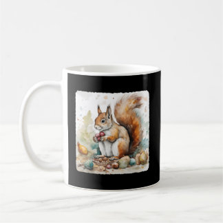 A Squirrel With A Collection Of Nuts Nature Foragi Coffee Mug