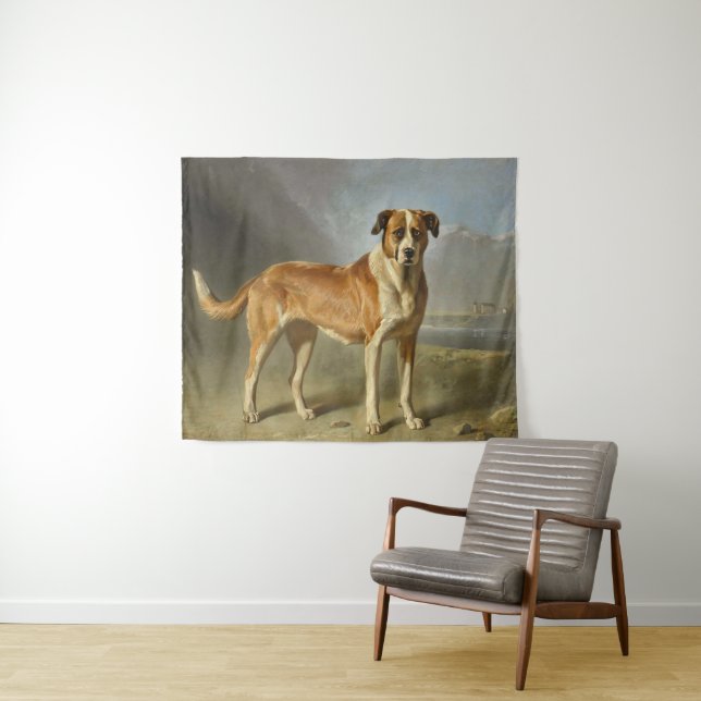 A St Bernard Dog Tapestry (In Situ (Horizontal))