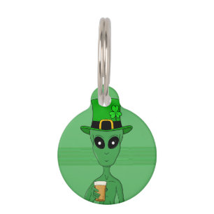 A St. Patrick's Alien Pet Tag