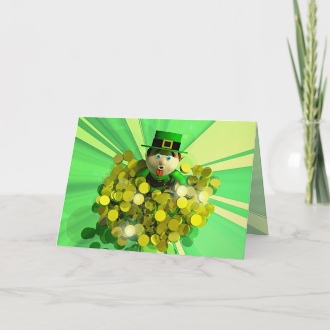A St. Patrick's Day Gold Bath Card (Front)