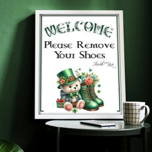 A St Patricks Day Please Remove Shoes Sign