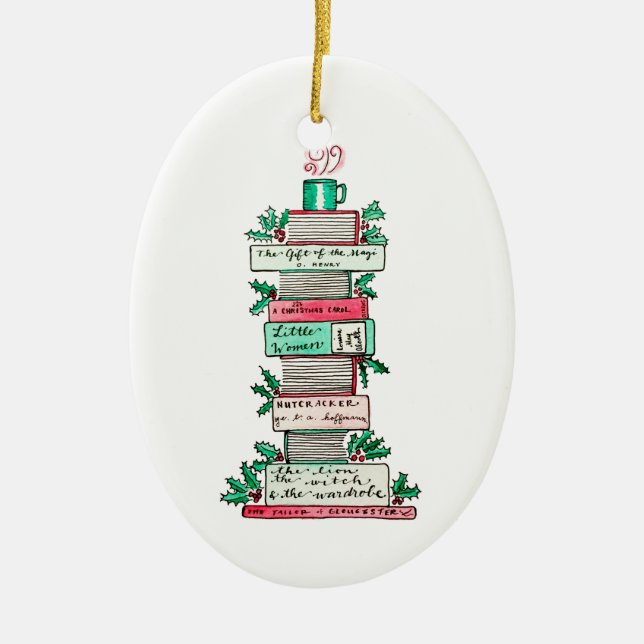 A Stack of Holiday Classics Ceramic Tree Decoration (Front)