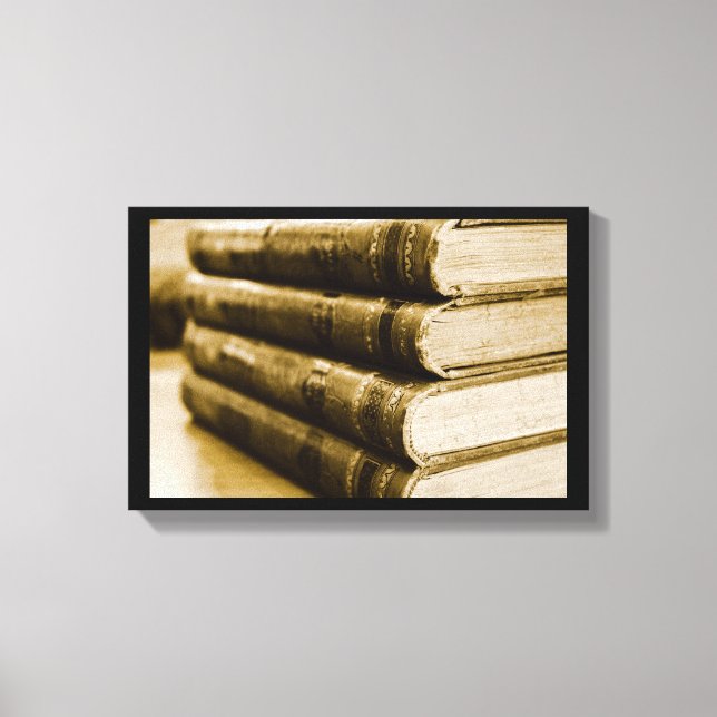 A Stack of Old Books Canvas Print (Front)