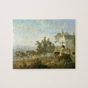 A Stage Coach on a Country Road, 1792 (oil on pane Jigsaw Puzzle