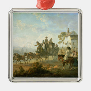 A Stage Coach on a Country Road, 1792 (oil on pane Metal Tree Decoration