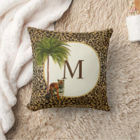 A Standing tiger on a leopard pattern Monogram