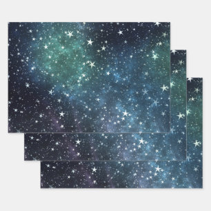A Star Filled Night Wrapping Paper Sheet