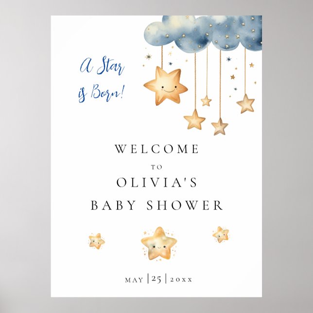 A Star is Born Baby Shower Welcome Poster (Front)