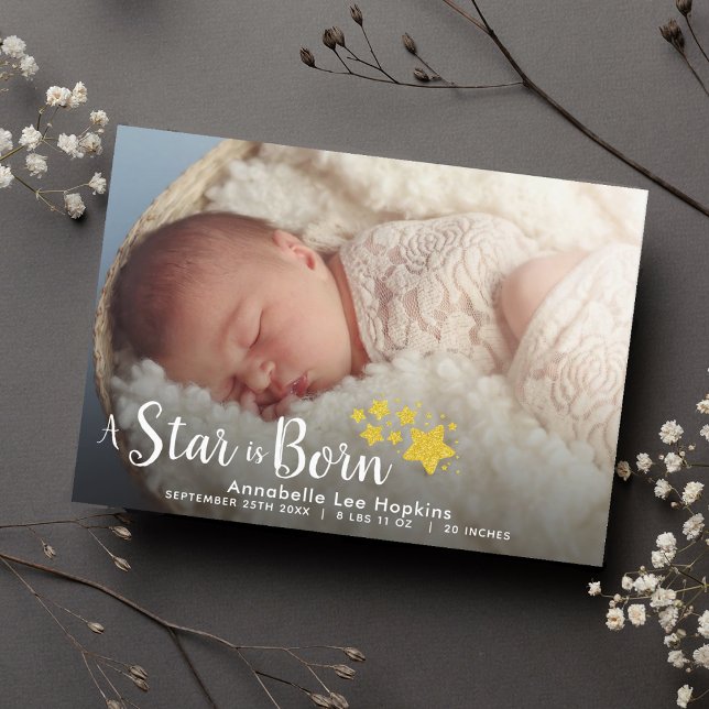 A Star is Born Birth Photo Announcement Postcard (Creator Uploaded)