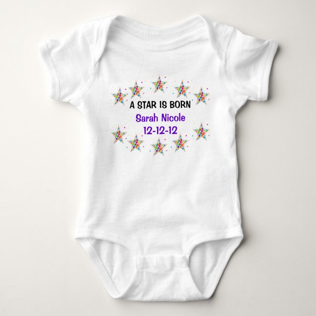 A Star Is Born Infant Template Baby Bodysuit (Front)