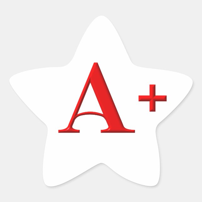 A+ STAR STICKER (Front)