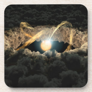 A Star Surrounded By A Protoplanetary Disc Coaster
