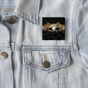 A Star Surrounded By A Protoplanetary Disk 15 Cm Square Badge