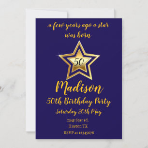 A Star was Born Birthday Invitation for any age