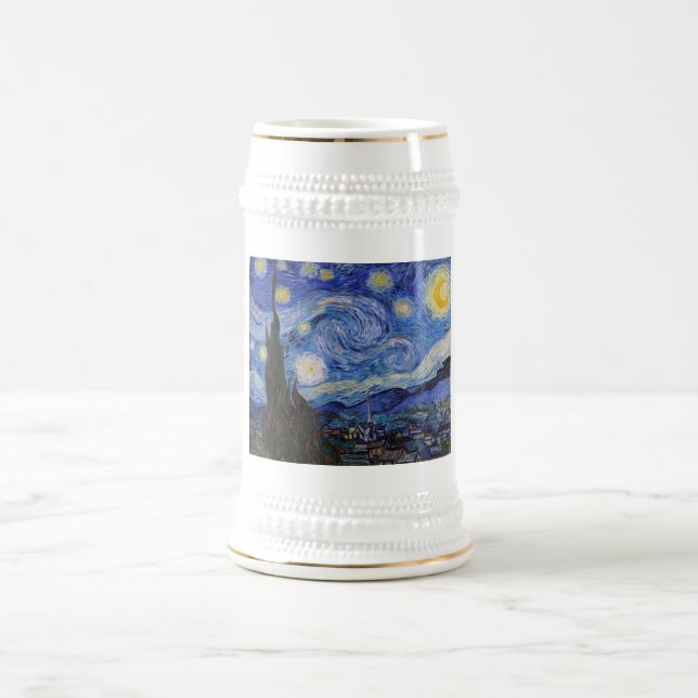 A Starry Night: Saint Remy by Vincent Van Gogh Beer Stein (Center)