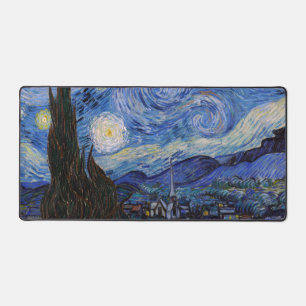 A Starry Night: Saint Remy by Vincent Van Gogh Desk Mat