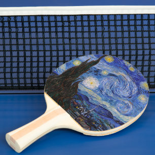 A Starry Night: Saint Remy by Vincent Van Gogh Ping Pong Paddle
