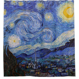 A Starry Night: Saint Remy by Vincent Van Gogh Shower Curtain